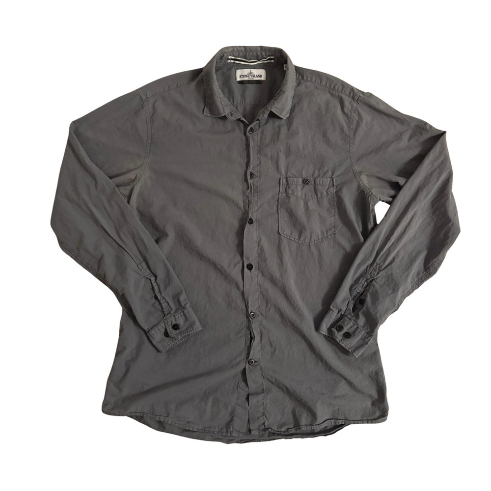 Stone Island Men's Gray Button-Up Shirt